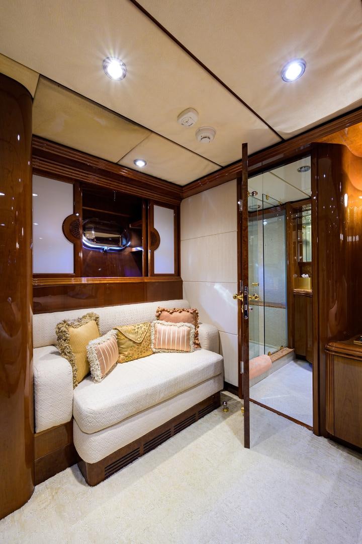 a bed in a room aboard MY DESTINY Yacht for Sale