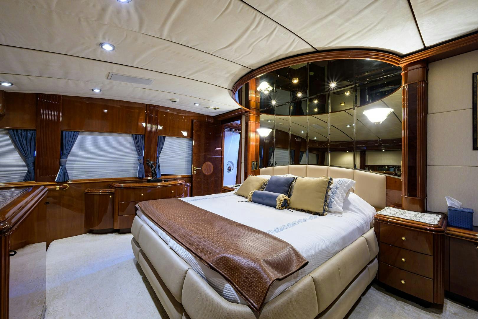 a bed in a room aboard MY DESTINY Yacht for Sale