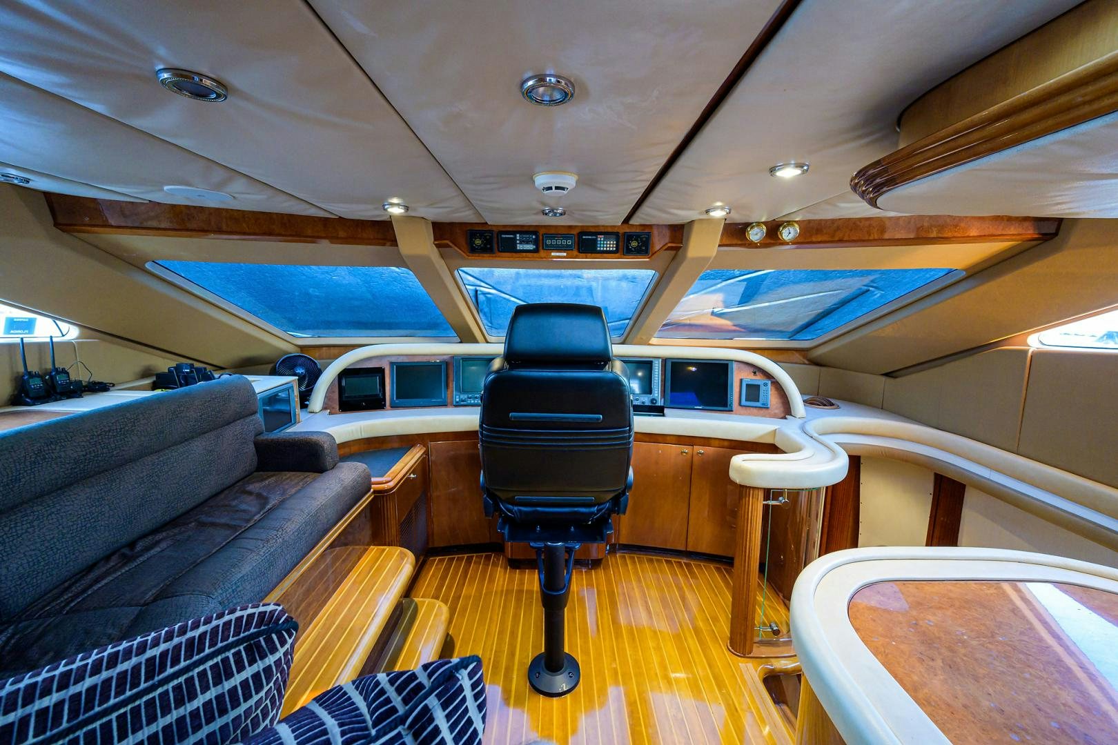 a boat with a chair and a table in the middle aboard MY DESTINY Yacht for Sale