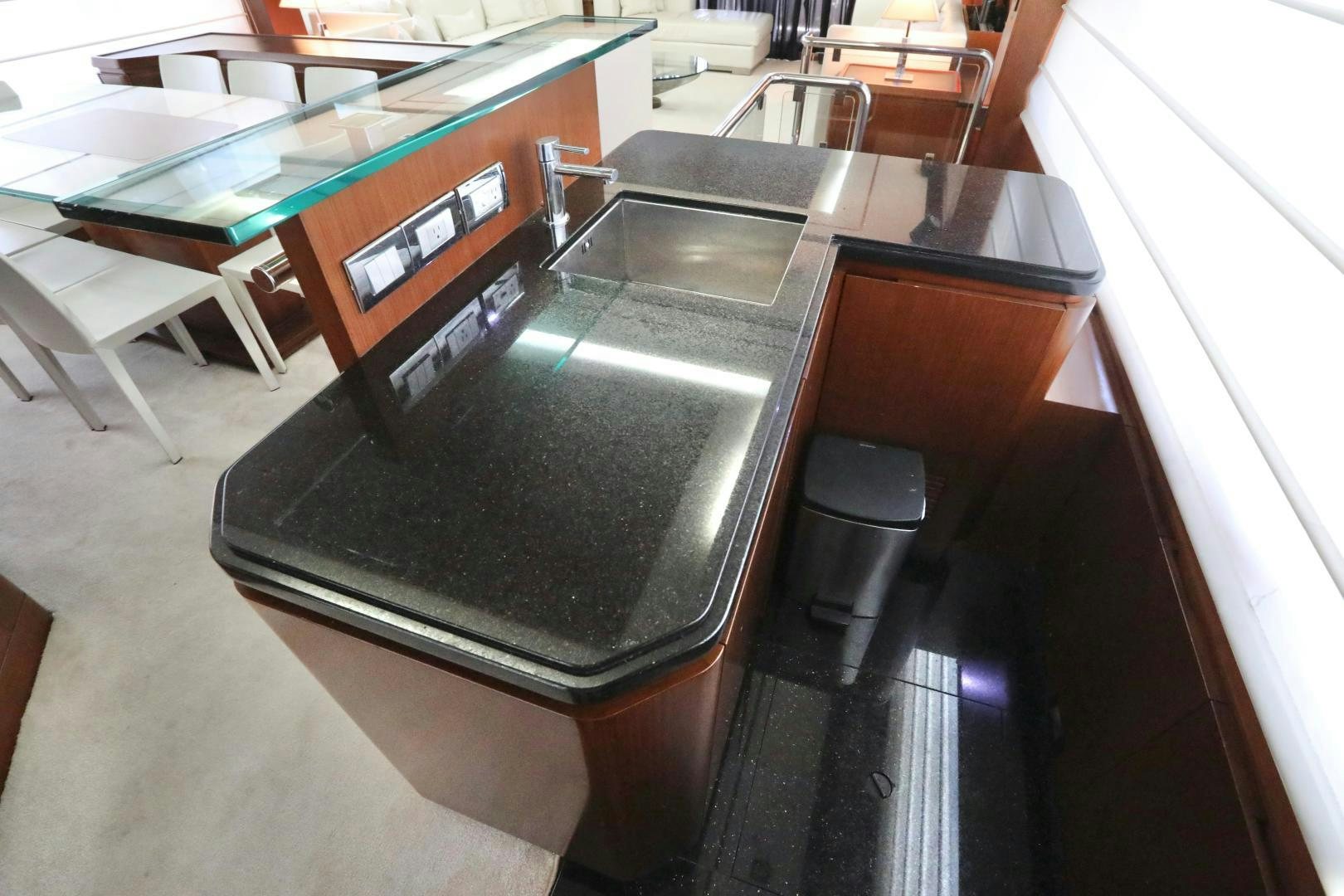 a black counter top in a room aboard ANDREIKA Yacht for Sale