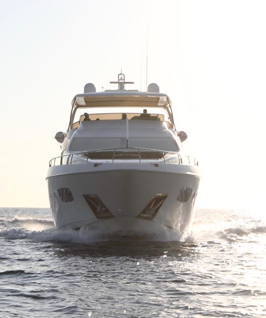 a white boat in the water aboard ANDREIKA Yacht for Sale