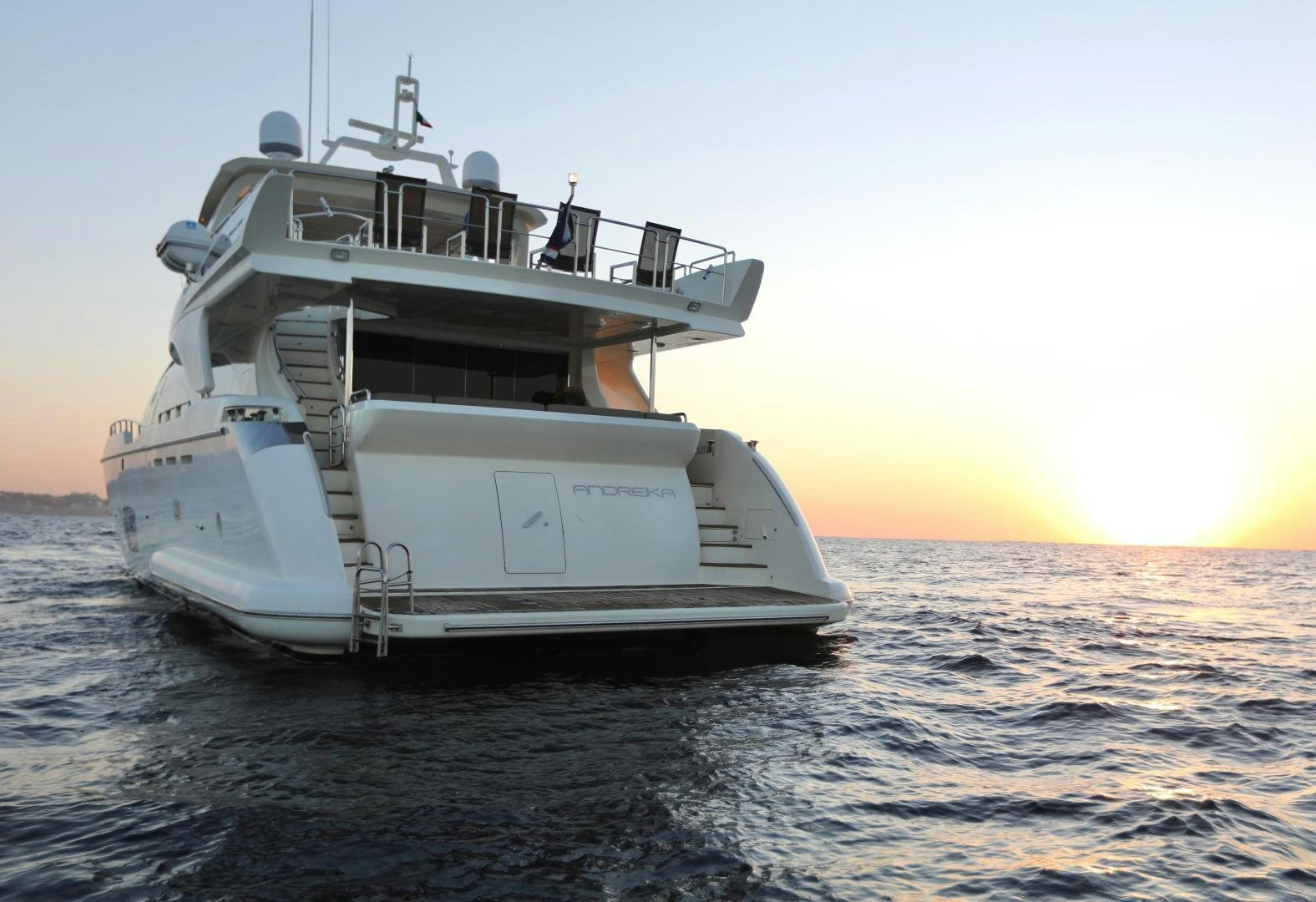 a boat in the water aboard ANDREIKA Yacht for Sale