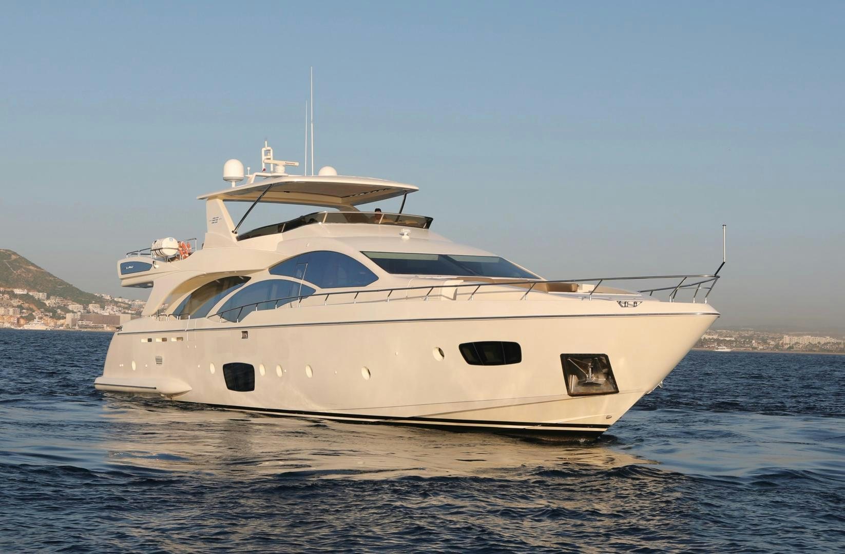 a white yacht on the water aboard ANDREIKA Yacht for Sale