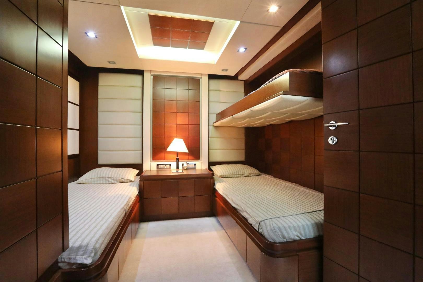 a room with two beds aboard ANDREIKA Yacht for Sale