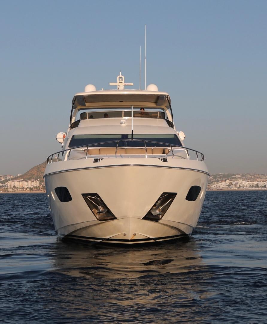 a white boat in the water aboard ANDREIKA Yacht for Sale