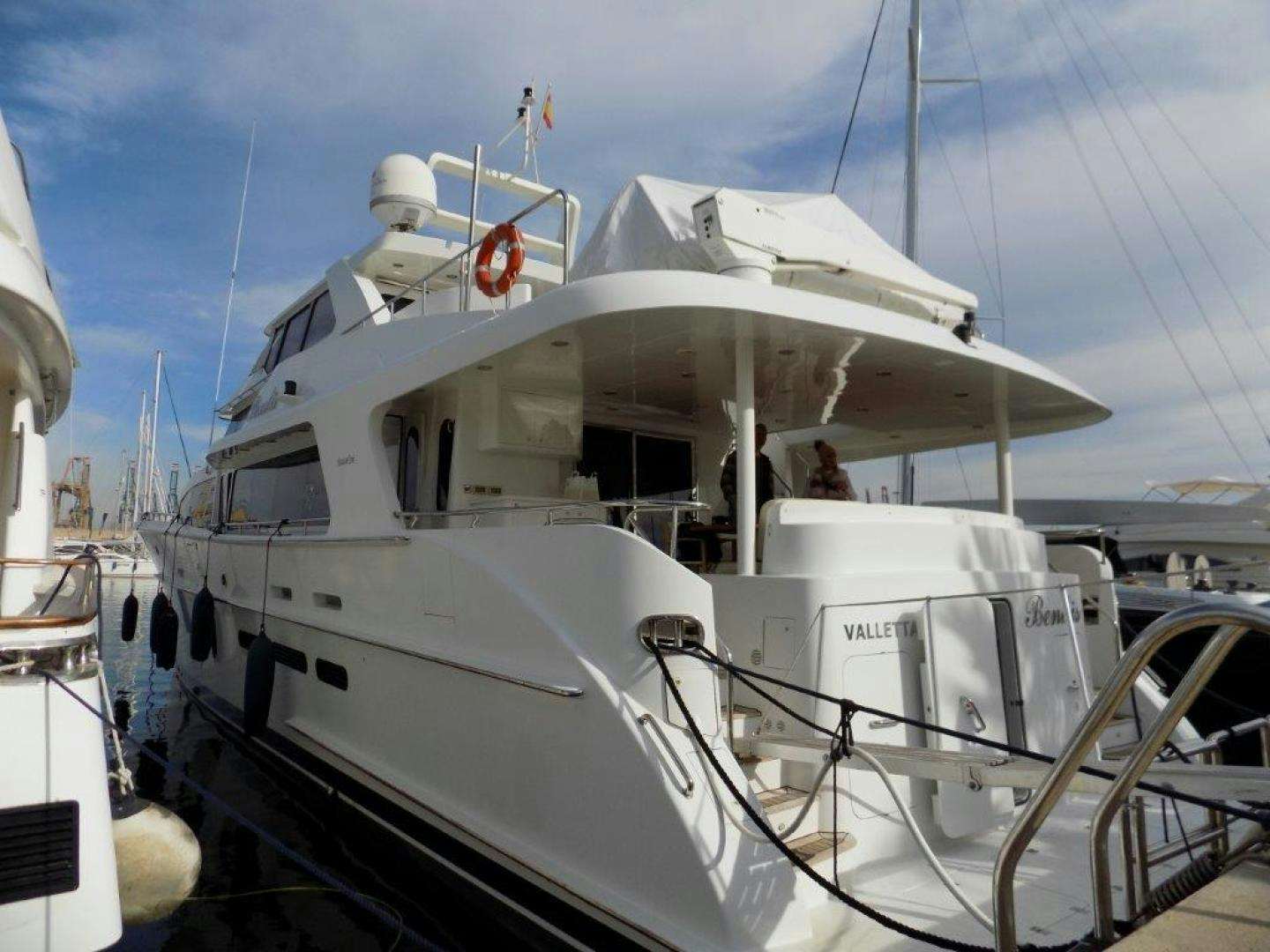 a boat with a couple of people on it aboard BENDIS Yacht for Sale