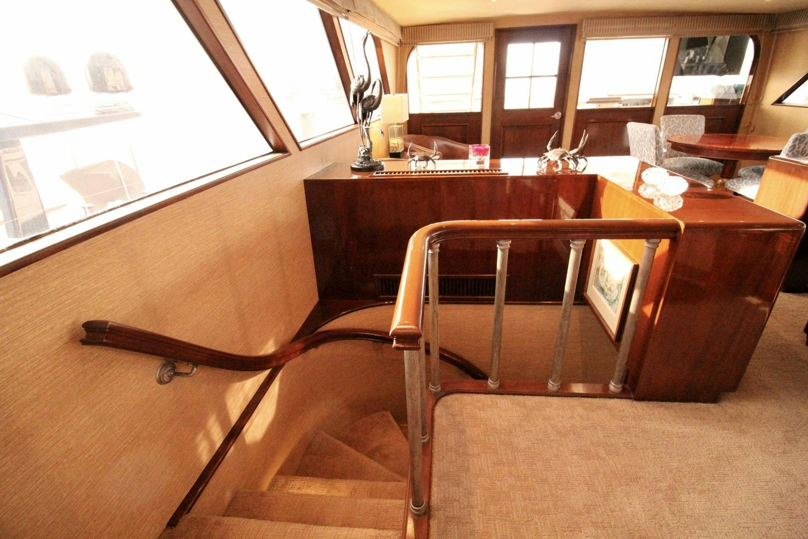 a wooden desk in a room aboard REFLECTIONS Yacht for Sale