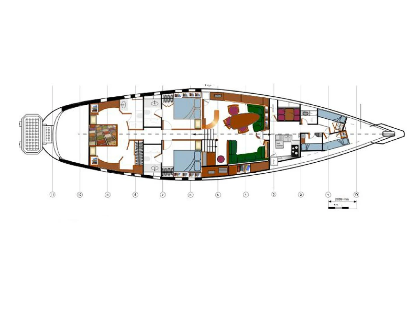 diagram aboard TARONGA Yacht for Sale