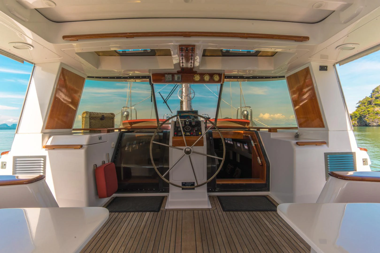 inside of a vehicle aboard TARONGA Yacht for Sale