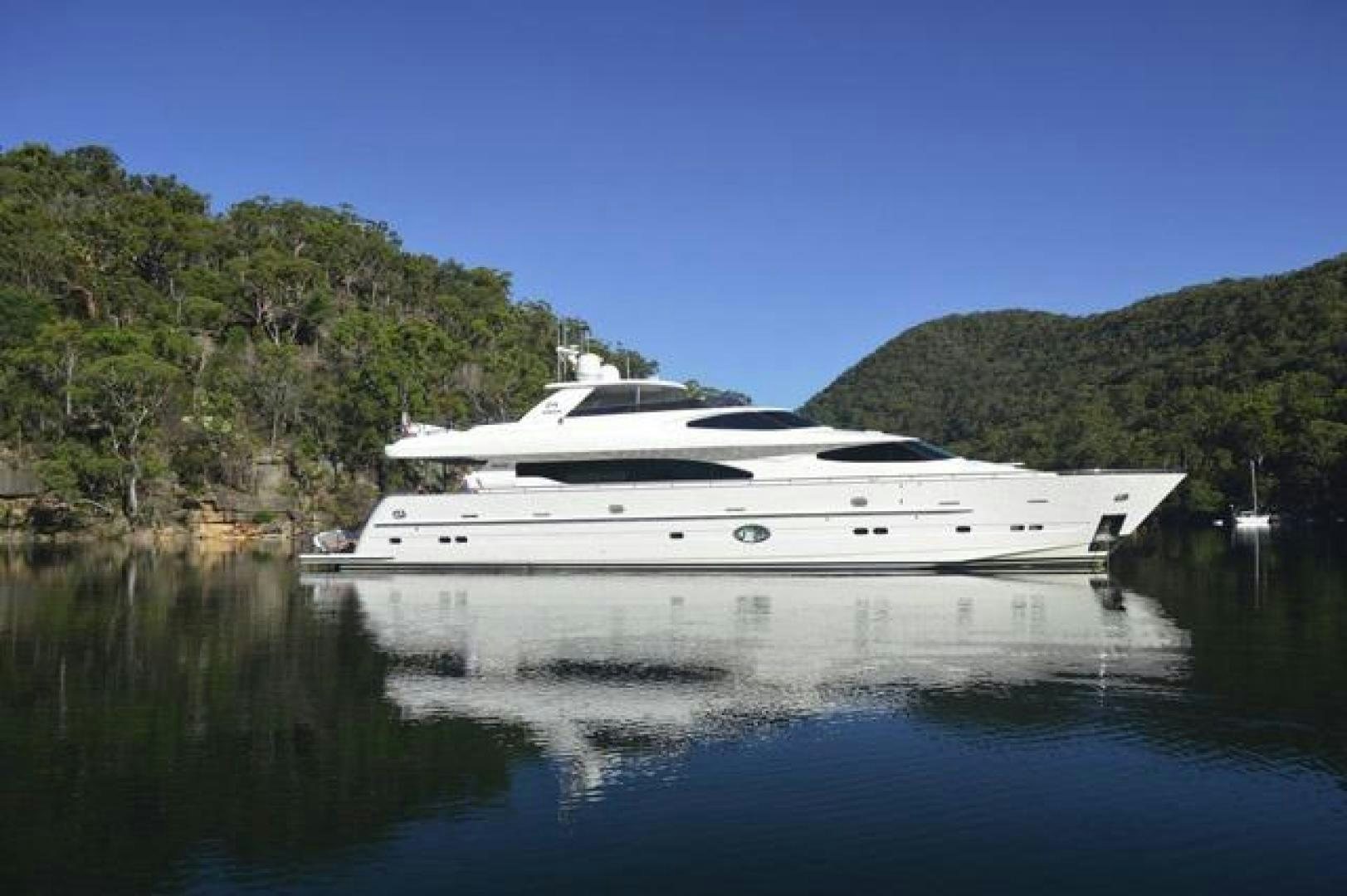 a yacht on the water aboard ENCORE Yacht for Sale
