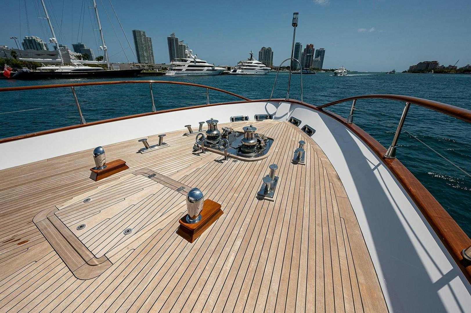 a deck with boats on it aboard ATALI Yacht for Sale