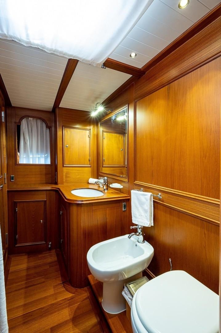 a bathroom with a sink and a toilet aboard ATALI Yacht for Sale
