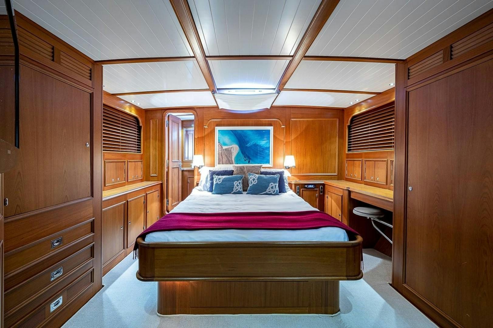 a bed in a cabin aboard ATALI Yacht for Sale