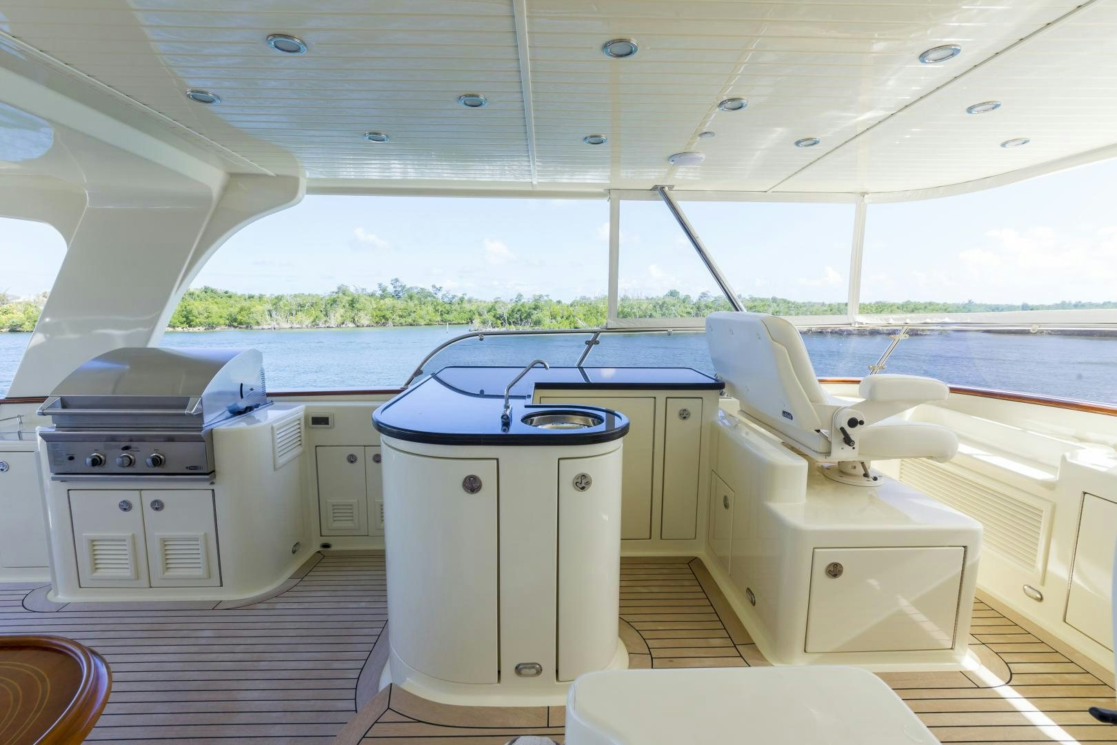 a large white machine in a room aboard CHANSON II Yacht for Sale