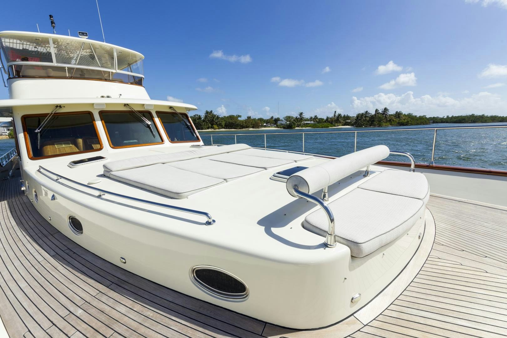 a boat on a dock aboard CHANSON II Yacht for Sale