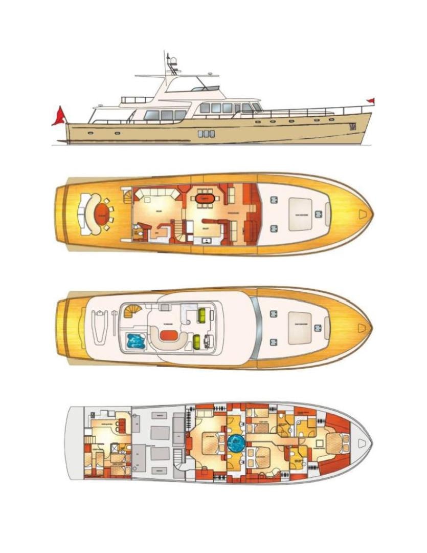engineering drawing aboard CHANSON II Yacht for Sale