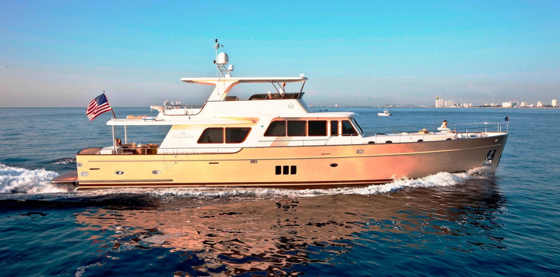 a boat on the water aboard NEW VICEM 97 CRUISER Yacht for Sale