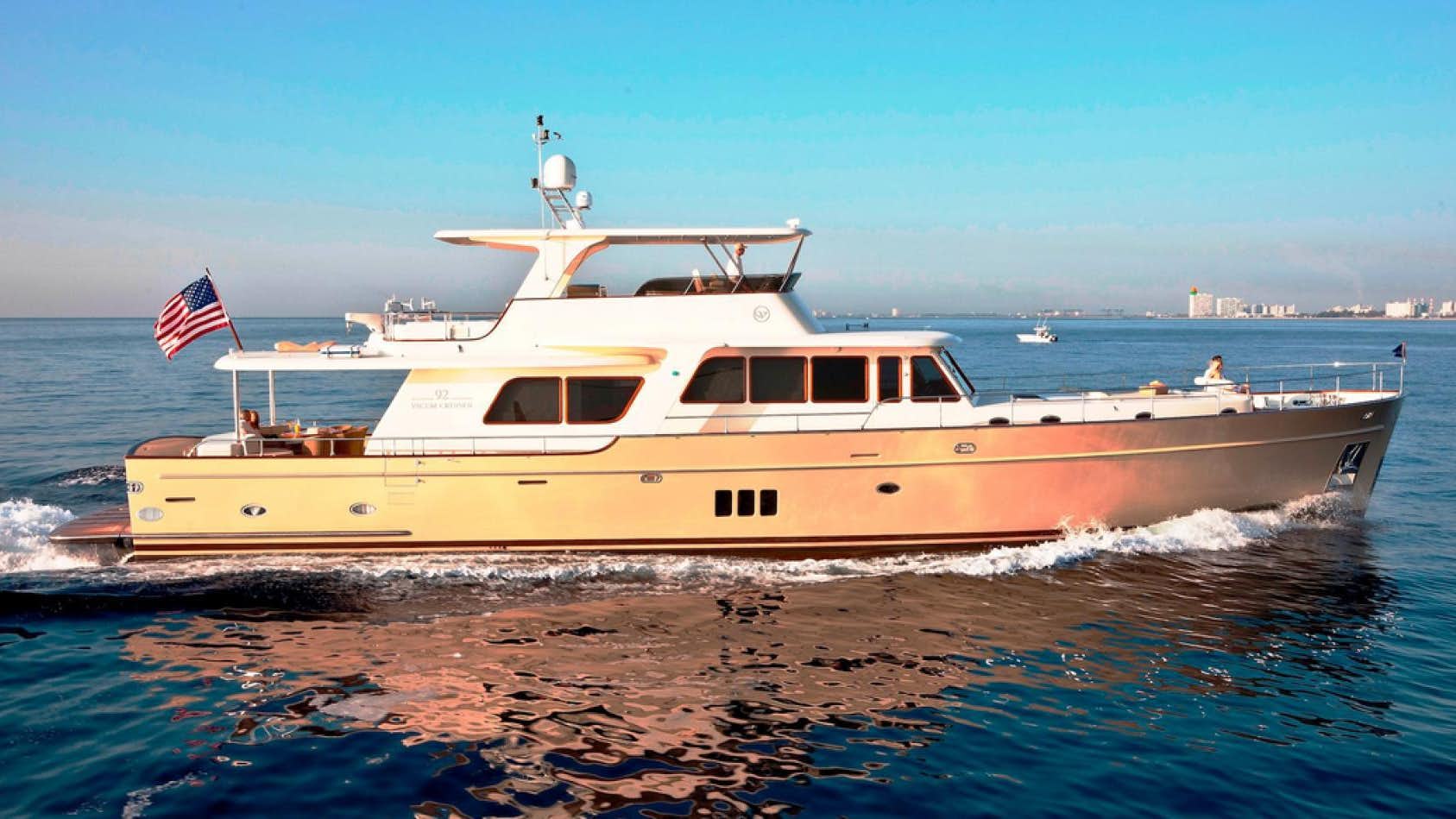 a boat on the water aboard NEW VICEM 97 CRUISER Yacht for Sale