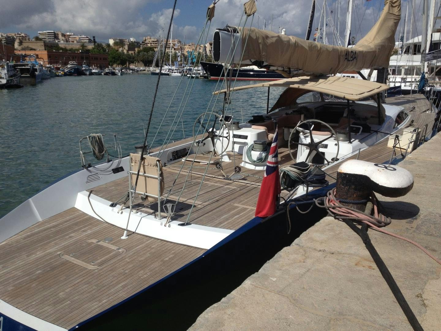 a boat docked at a pier aboard MARIA ALBA Yacht for Sale