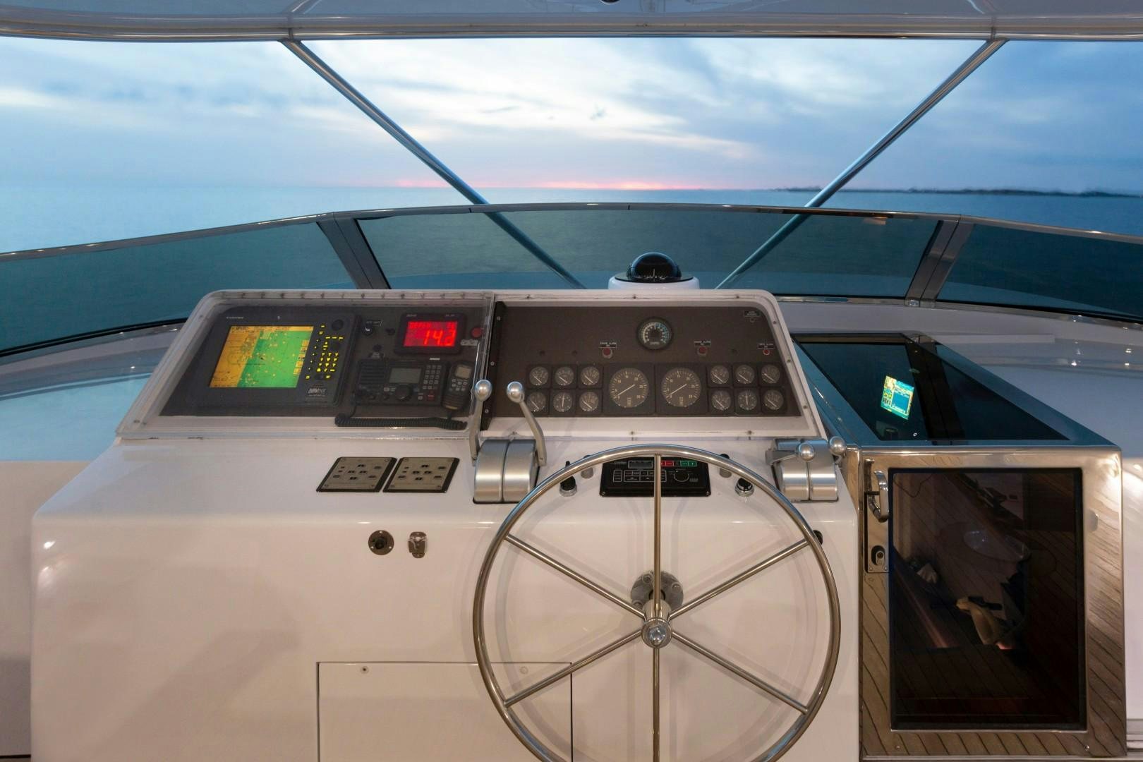 the cockpit of a plane aboard CRU Yacht for Sale