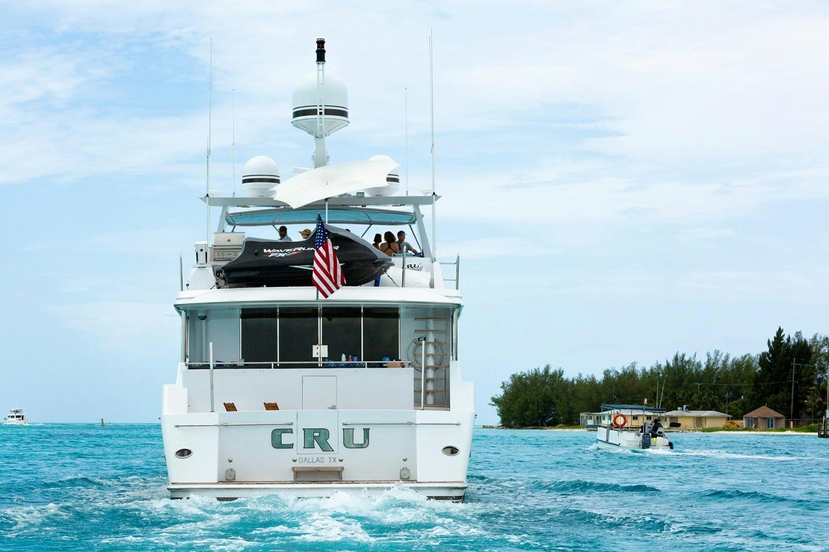 a boat in the water aboard CRU Yacht for Sale