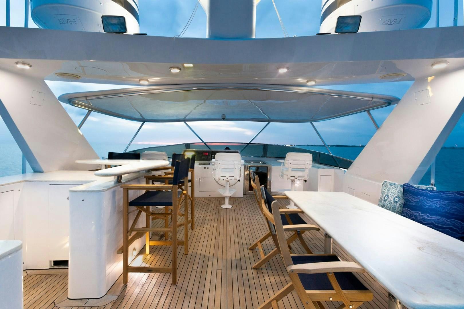 inside of a space ship aboard CRU Yacht for Sale
