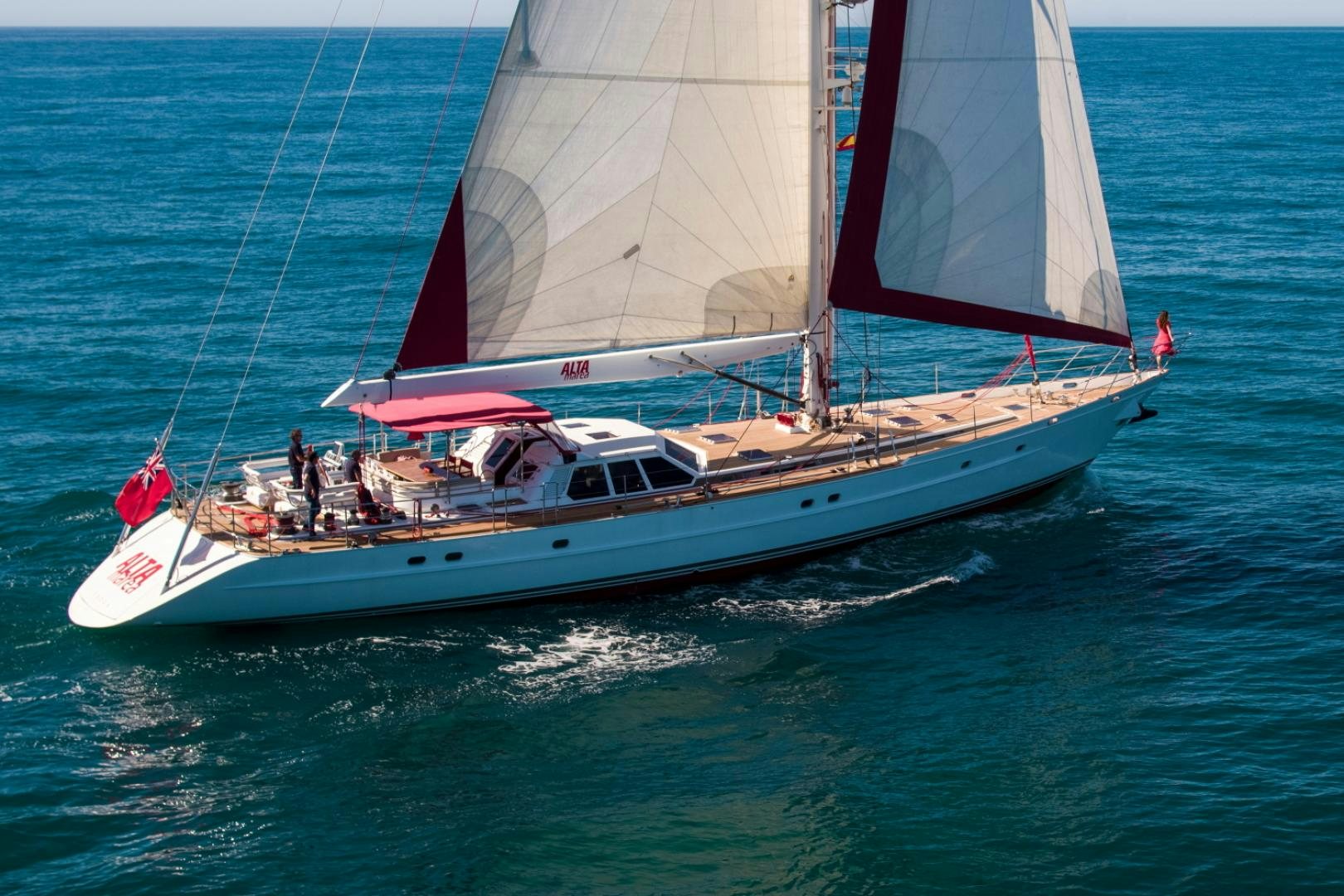 a boat with people on it aboard ALTA MAREA Yacht for Sale