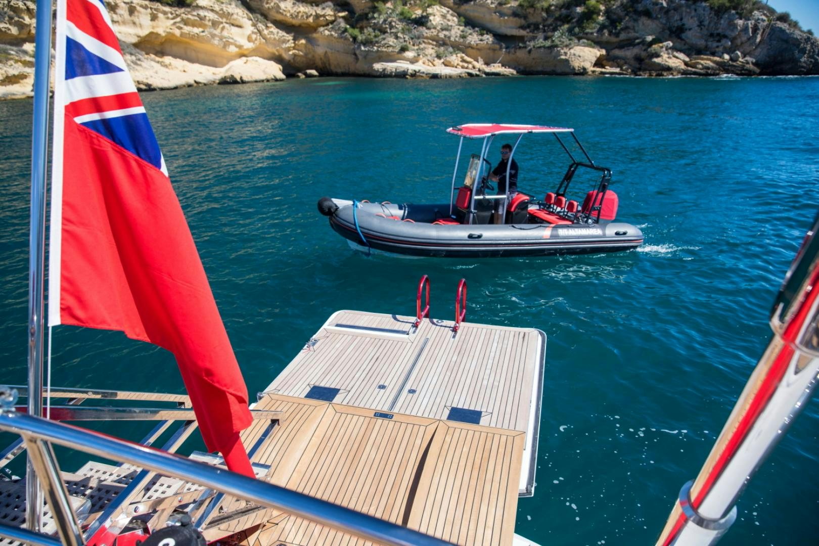 a boat on the water aboard ALTA MAREA Yacht for Sale
