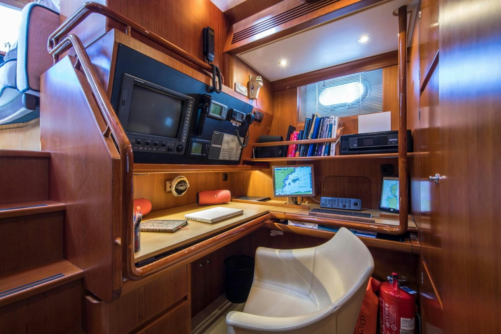 a room with a desk and computer aboard ALTA MAREA Yacht for Sale