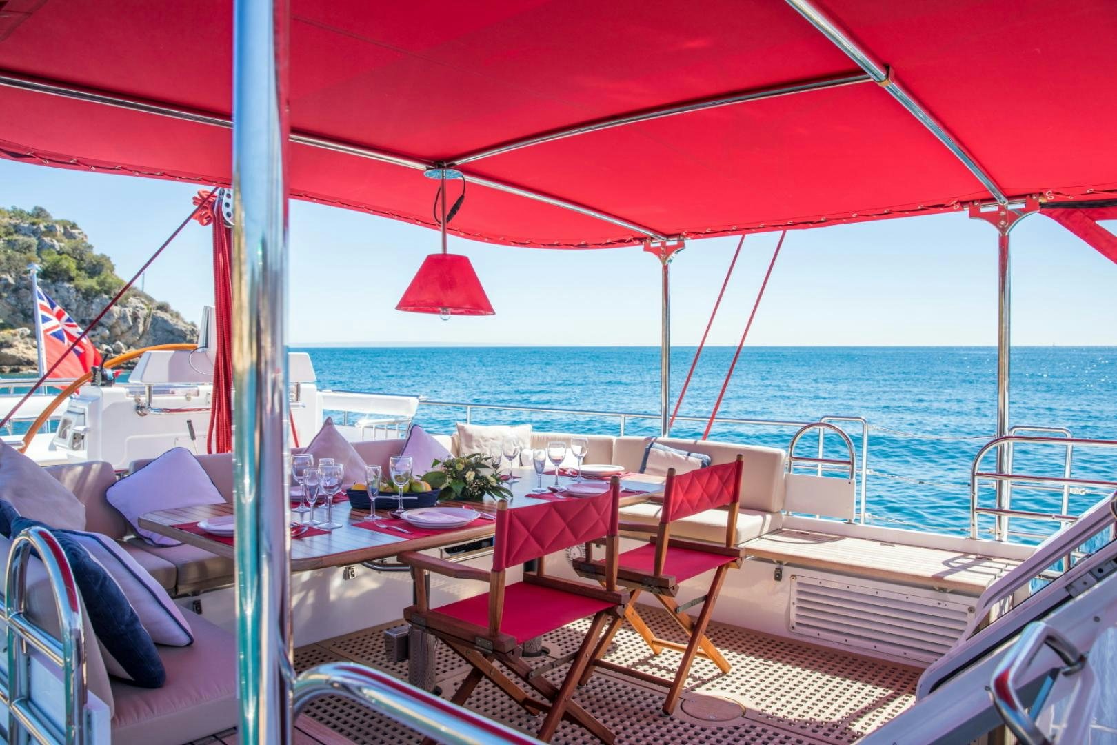 a table and chairs on a boat aboard ALTA MAREA Yacht for Sale