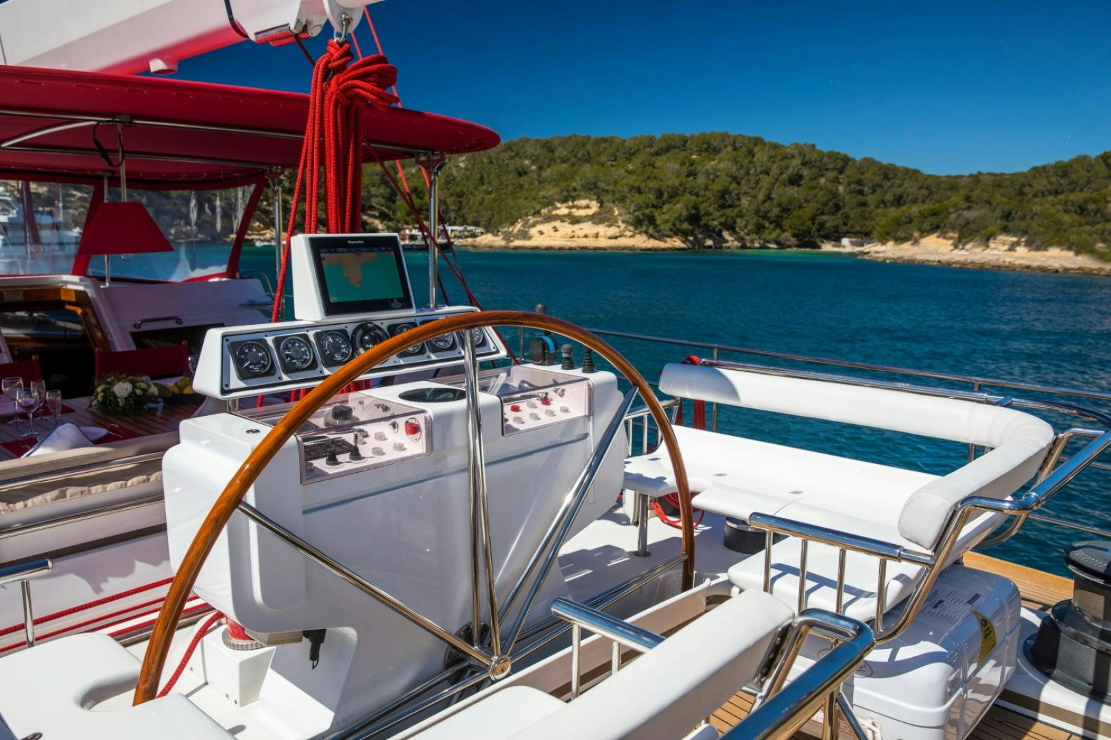 a boat on the water aboard ALTA MAREA Yacht for Sale
