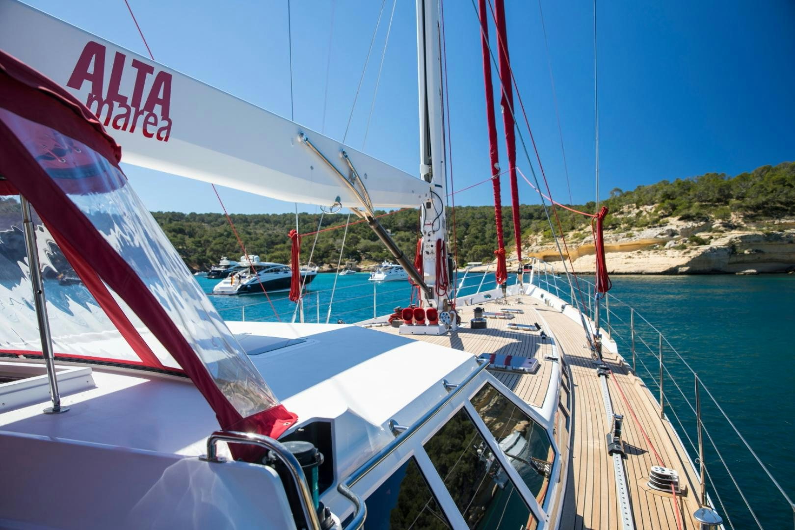 a boat on the water aboard ALTA MAREA Yacht for Sale