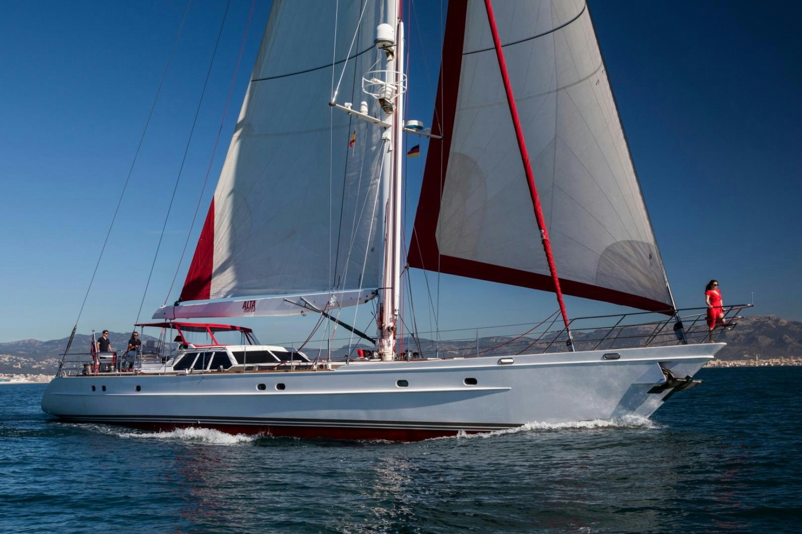 a sailboat on the water aboard ALTA MAREA Yacht for Sale