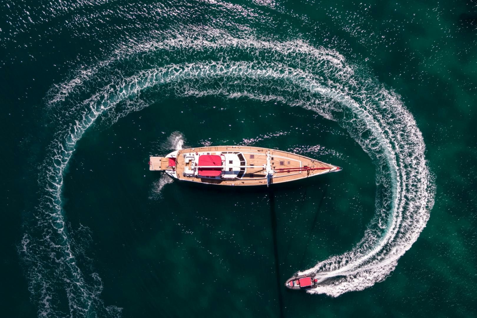 a boat in the water aboard ALTA MAREA Yacht for Sale