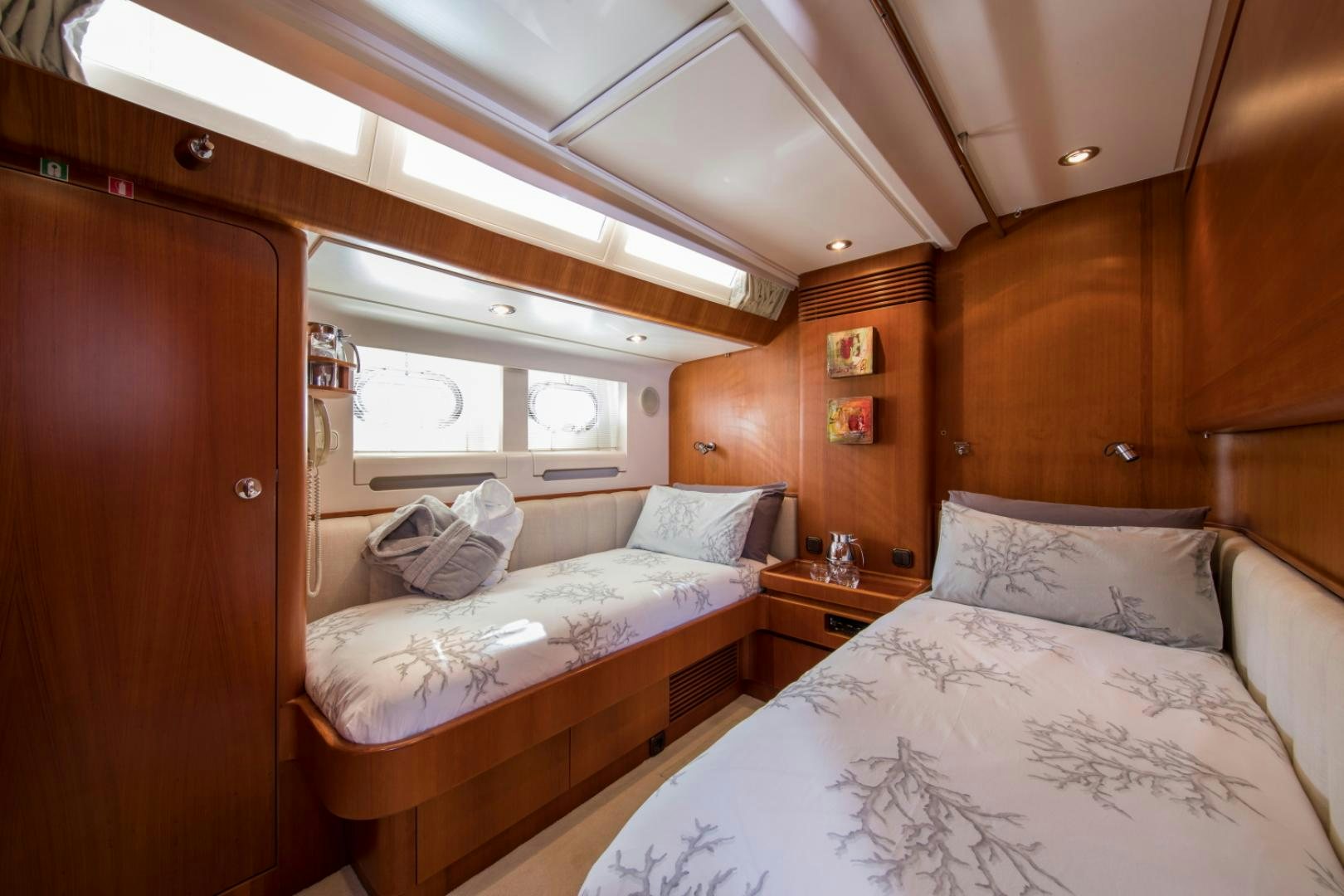 a couple of beds in a cabin aboard ALTA MAREA Yacht for Sale