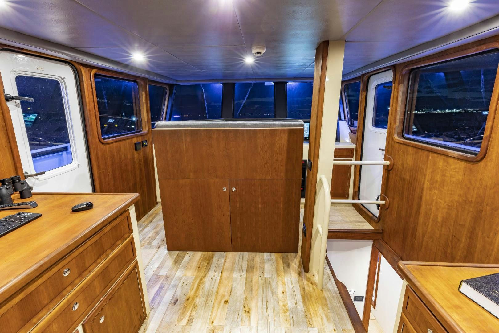 a room with a desk and a computer aboard RESET Yacht for Sale