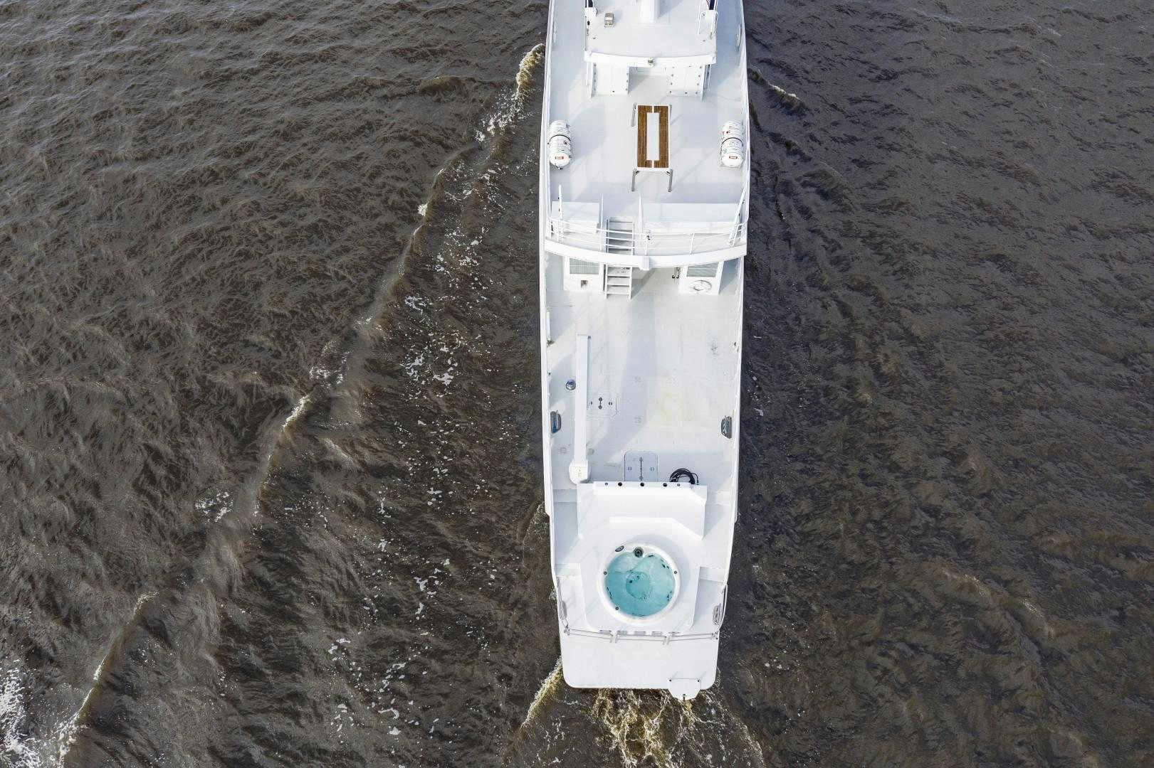a white rectangular object on a dirt surface aboard RESET Yacht for Sale