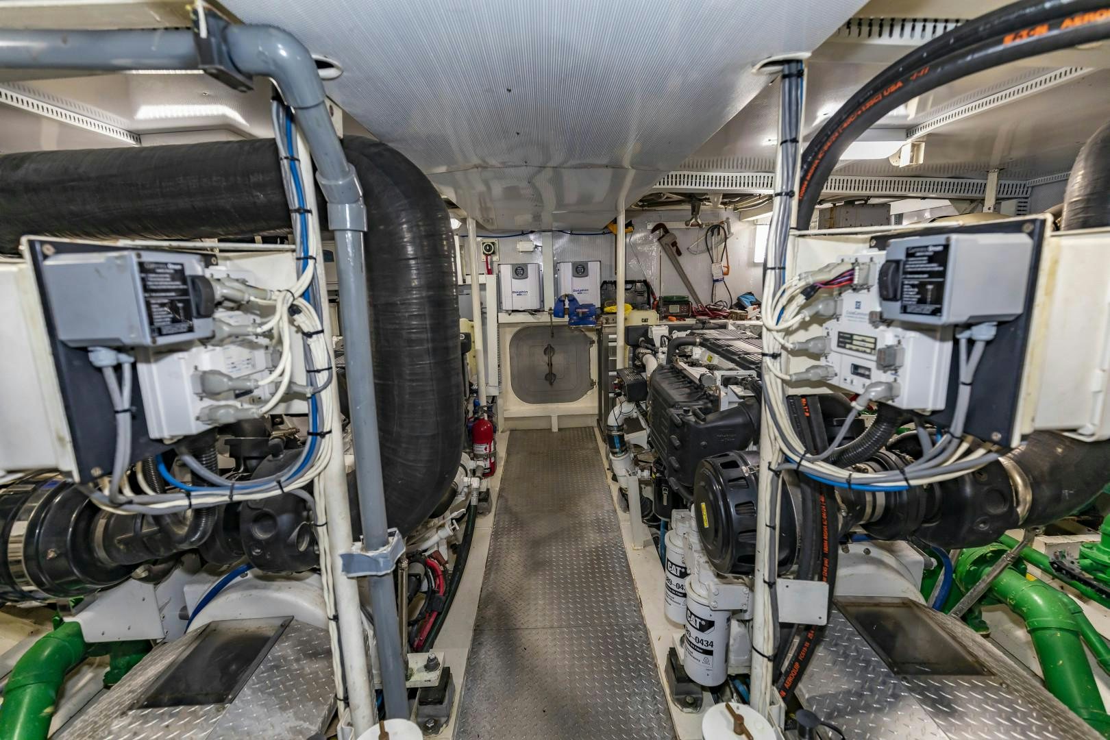 a large machine with wires aboard RESET Yacht for Sale