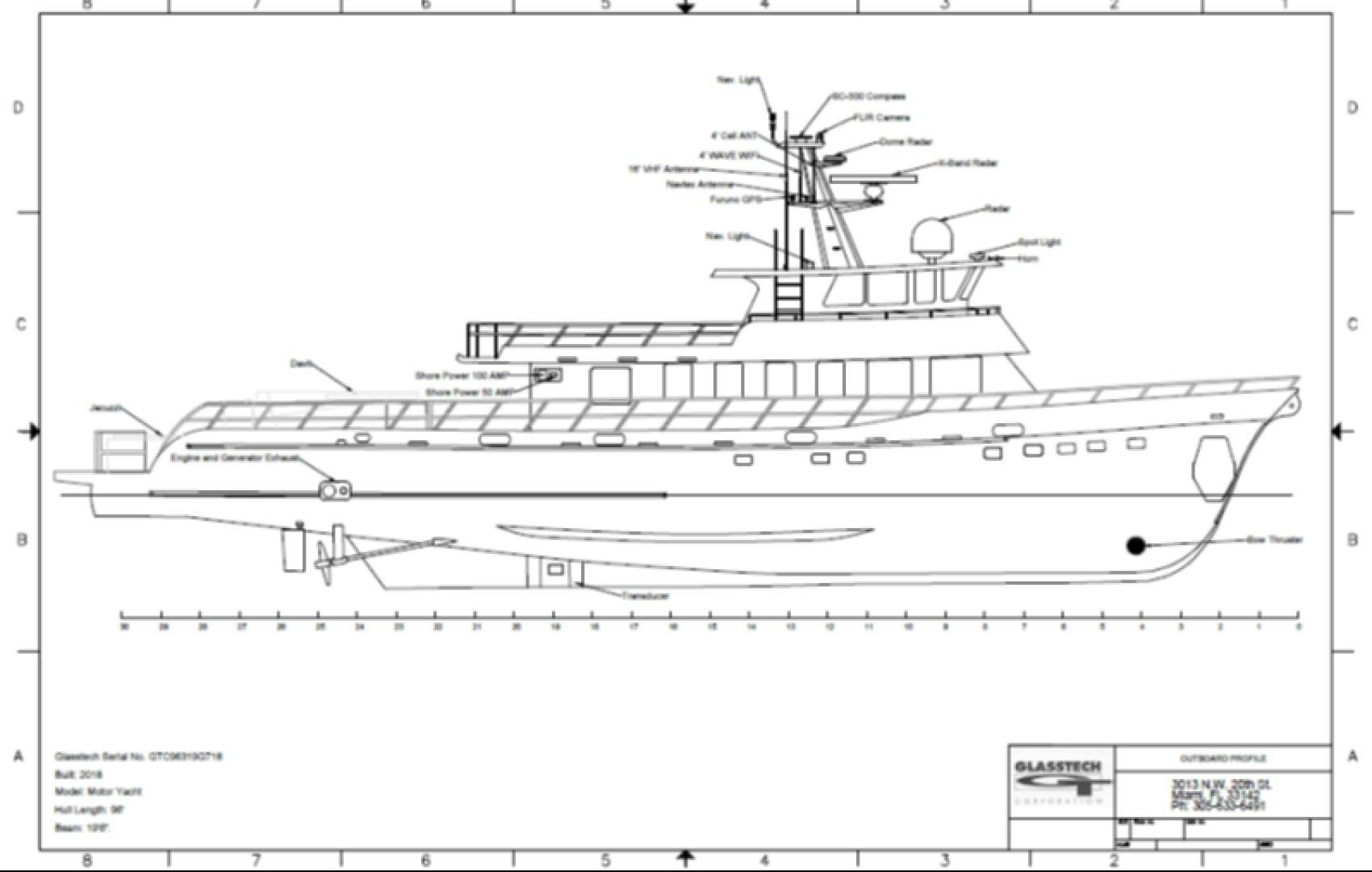 diagram, engineering drawing aboard RESET Yacht for Sale