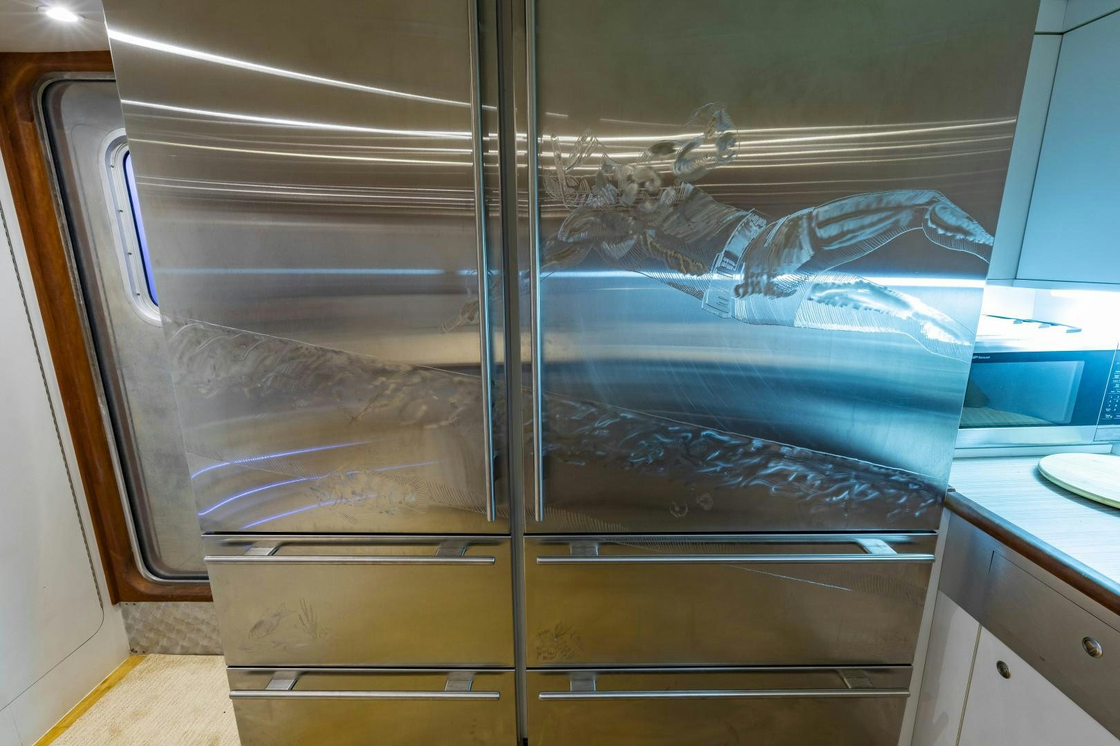 a large silver oven aboard RESET Yacht for Sale