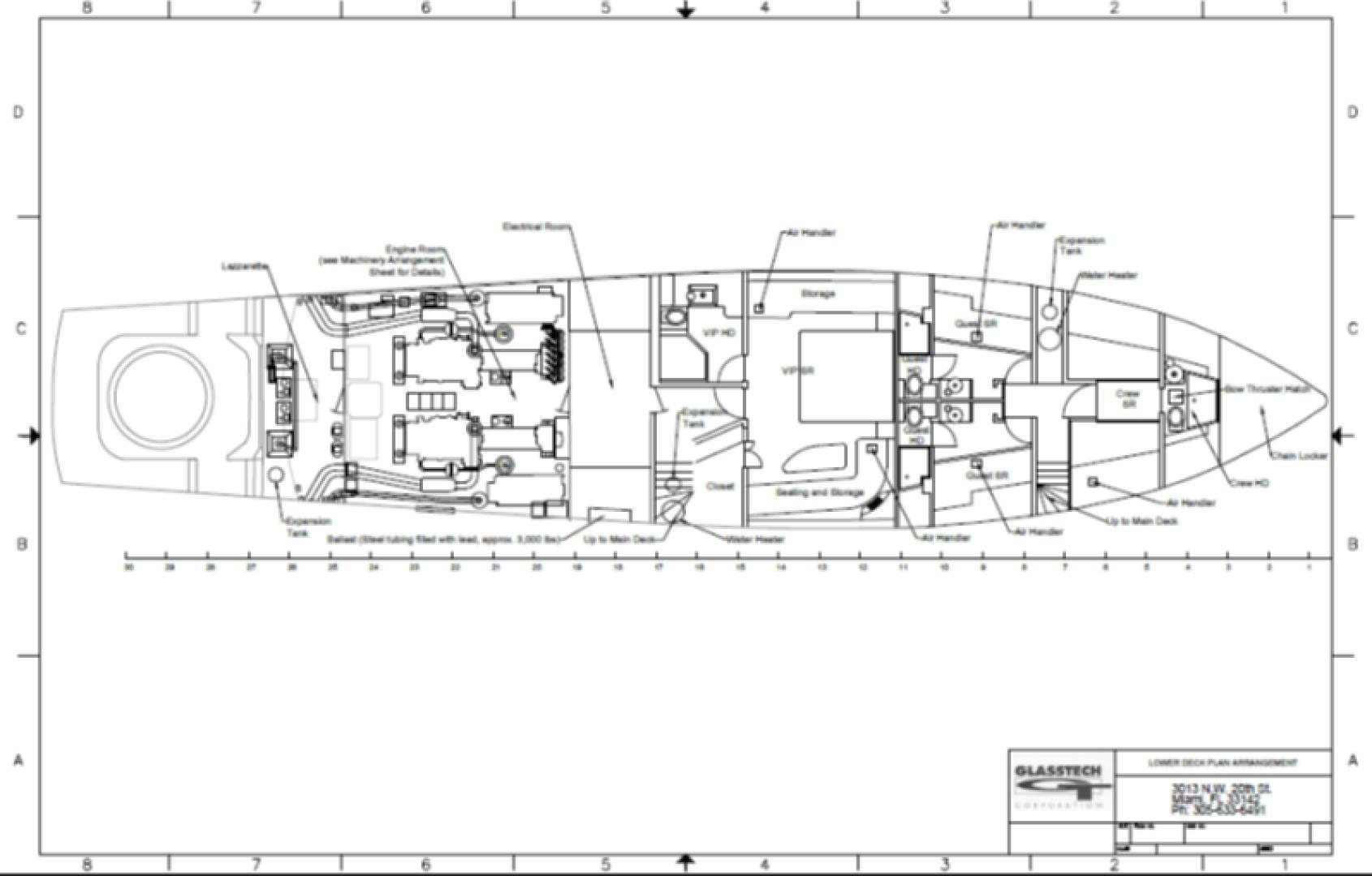 diagram, engineering drawing aboard RESET Yacht for Sale