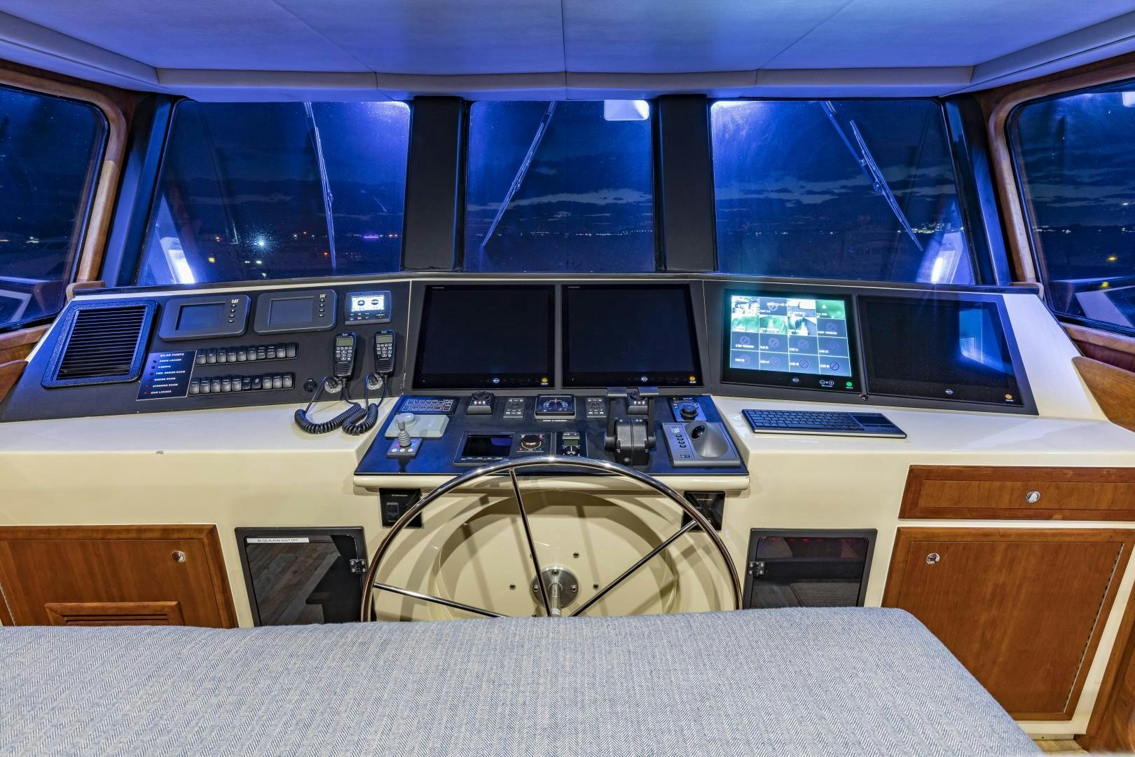 a room with many computers aboard RESET Yacht for Sale