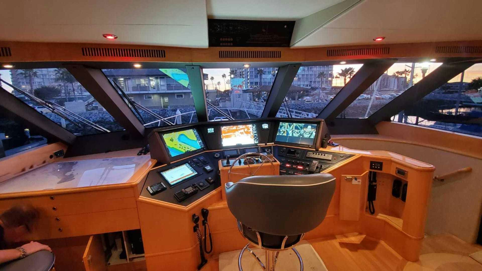 inside of a building with computers aboard LA LA LAND Yacht for Sale