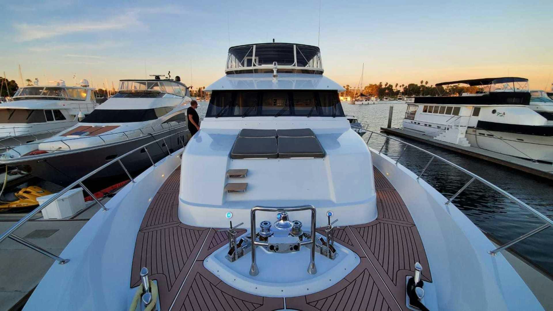 a boat on a dock aboard LA LA LAND Yacht for Sale