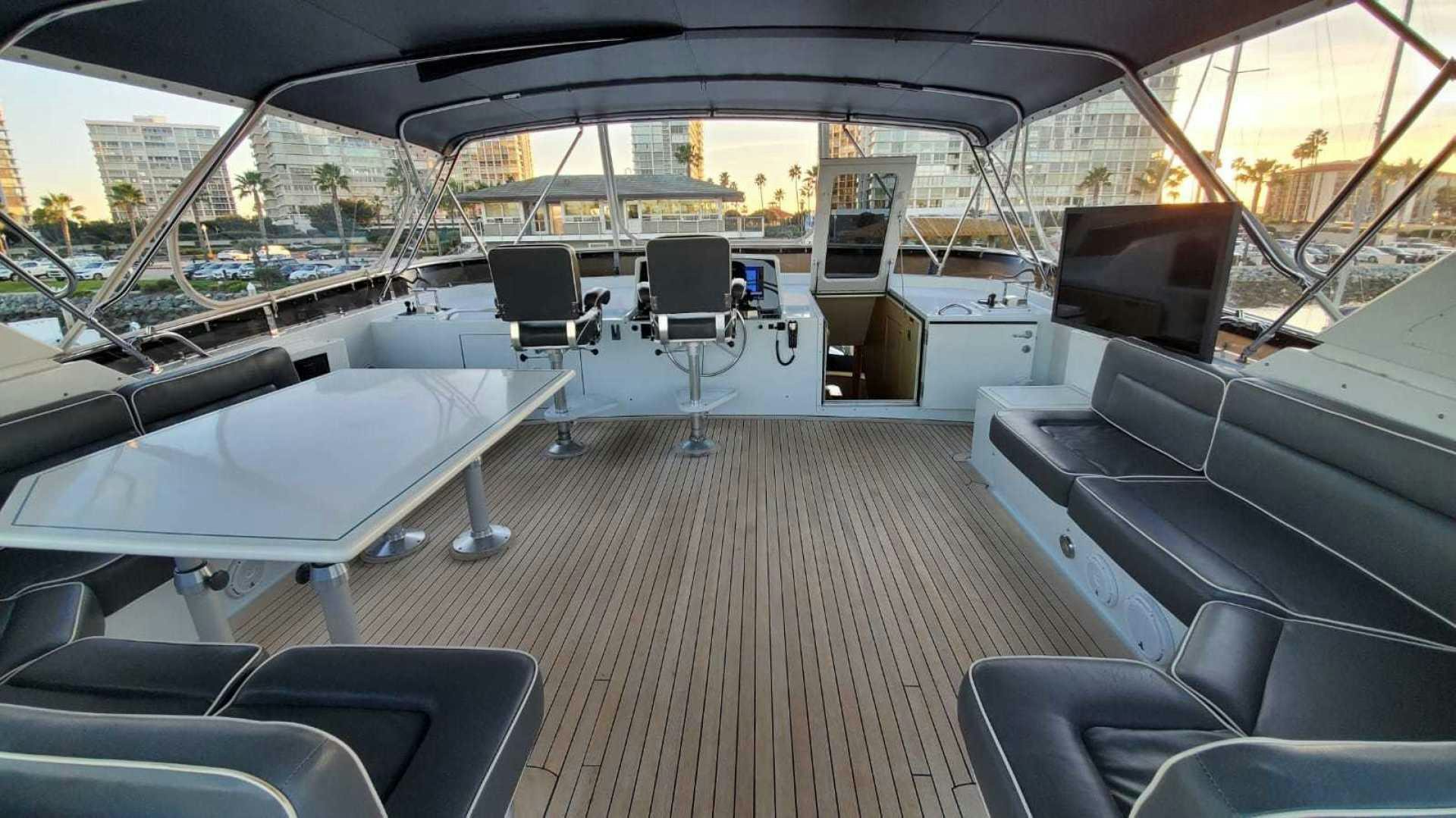 inside of a car aboard LA LA LAND Yacht for Sale