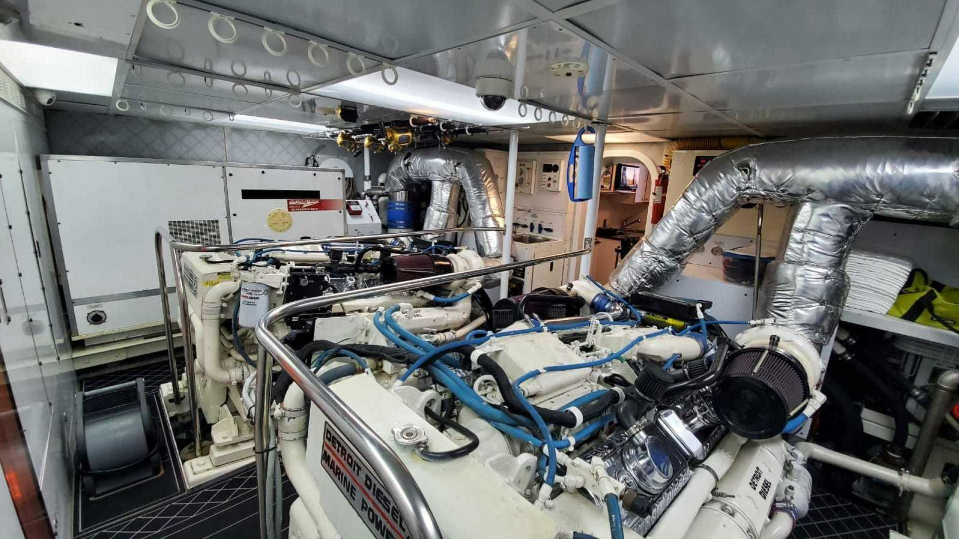 a machine with pipes and tubes aboard LA LA LAND Yacht for Sale