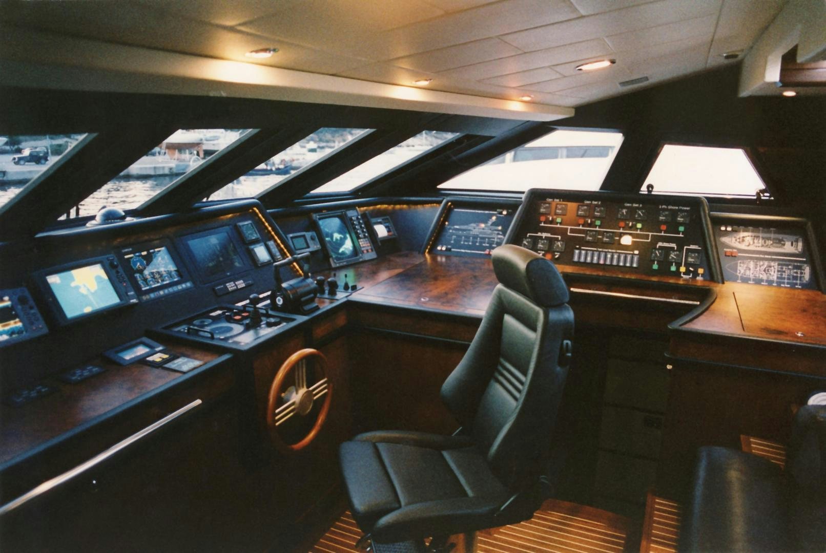 a control room with many monitors aboard LADY MOH Yacht for Sale