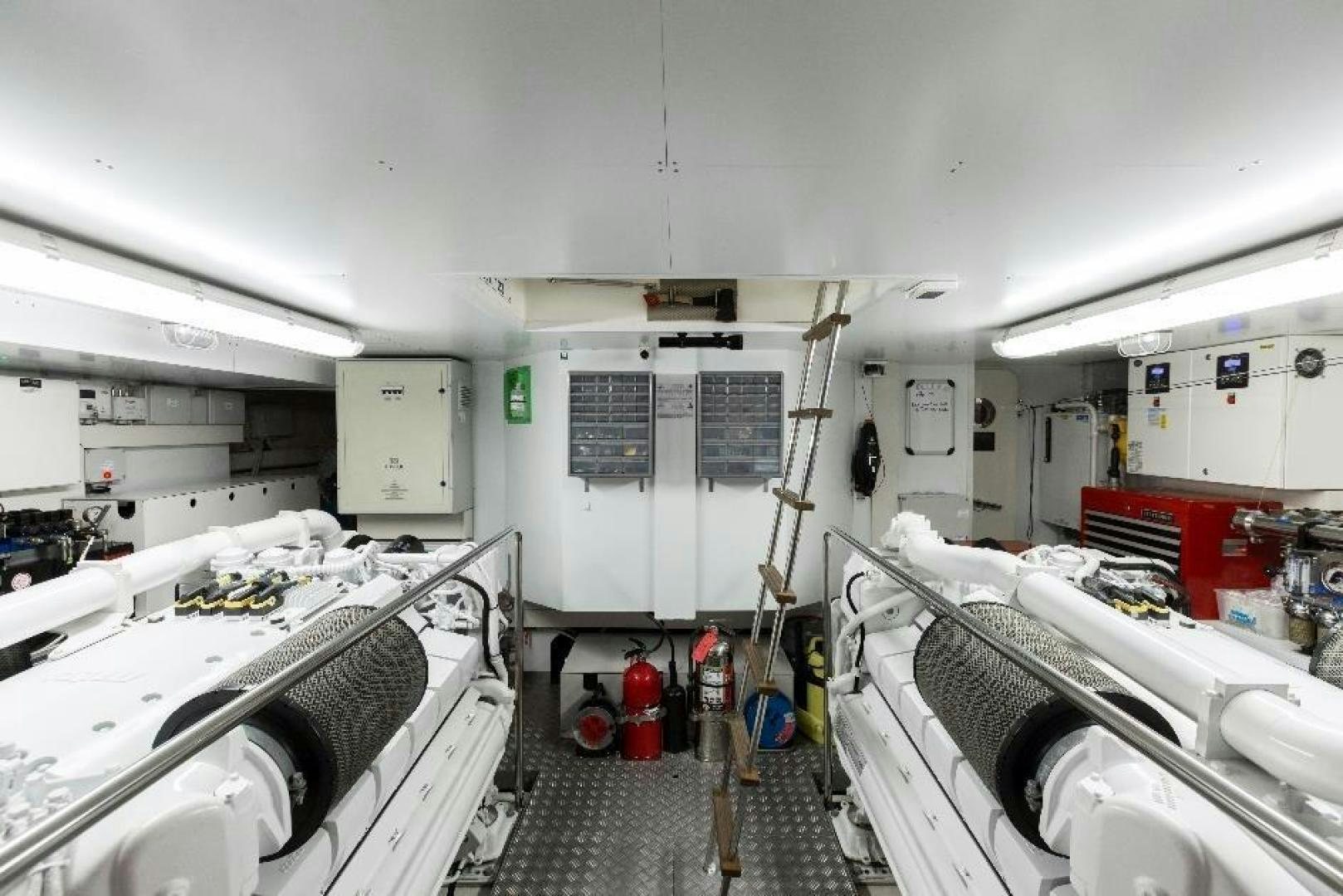a room with machinery aboard HAPPY BLUE II Yacht for Sale