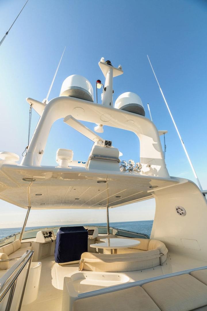 a large ship with a satellite on it aboard BERADA Yacht for Sale