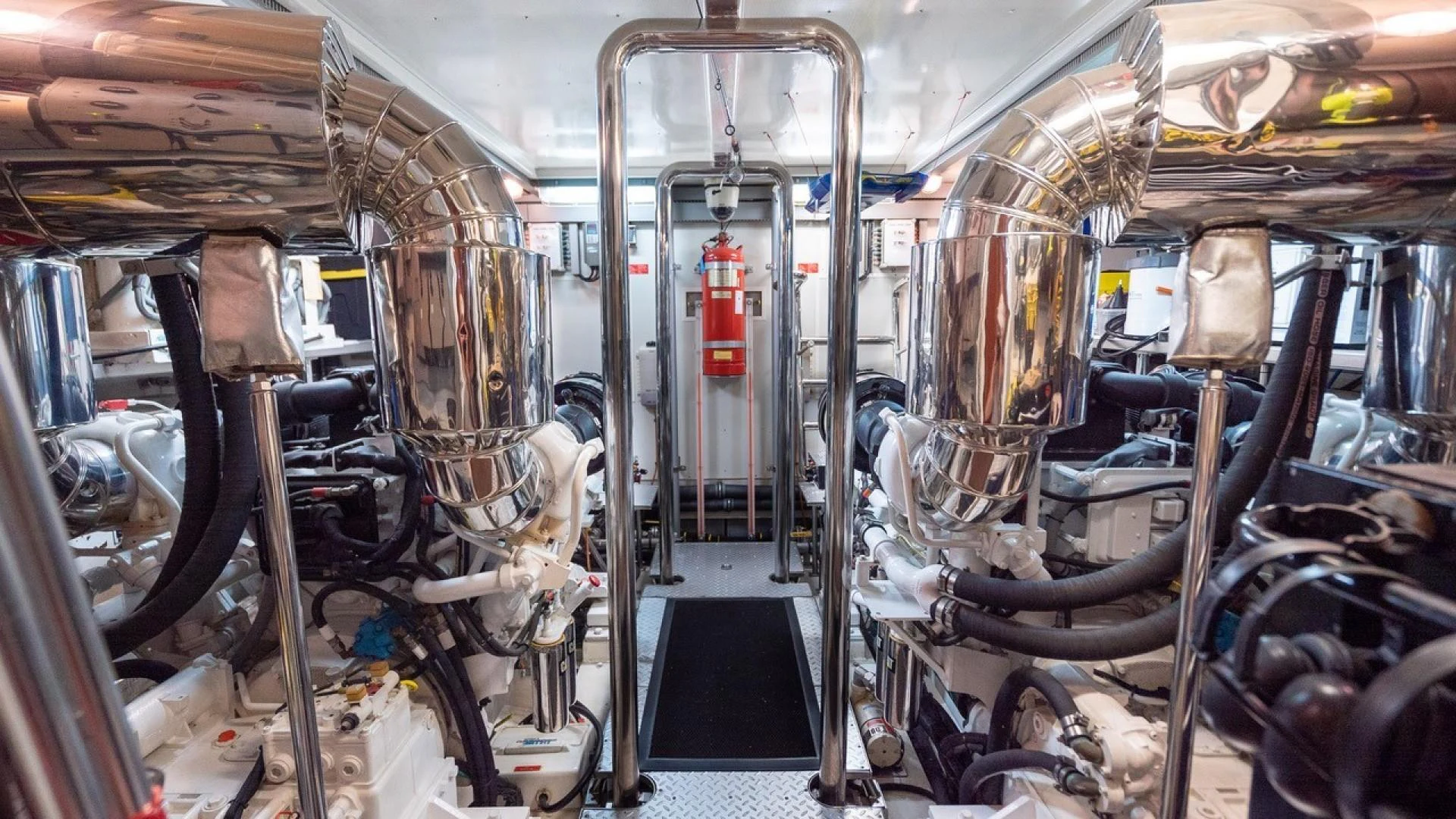 inside of a space ship aboard TRITON Yacht for Sale